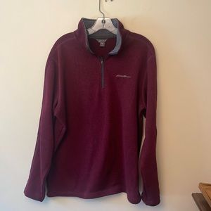 Eddie Bauer maroon Size Large Quarter Zip Pullover